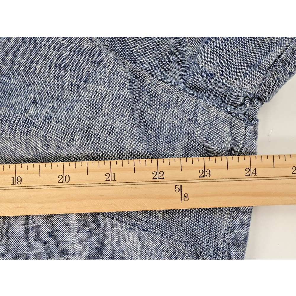 Tahari Linen Shirtdress Chambray Blue Sz 1XL Beach Resort Cruise Classic - Picture 6 of 8